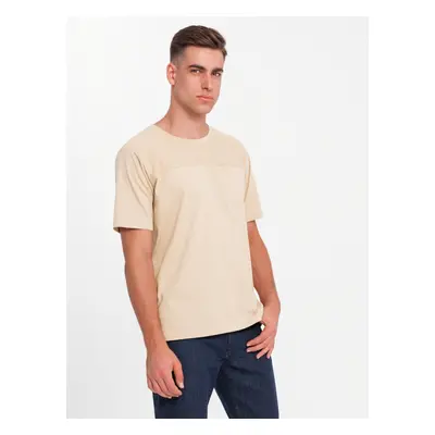 Ombre Men's LOOSE FIT T-shirt with pocket - beige