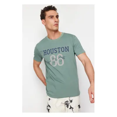 Trendyol Mint Houston Printed Regular Cut T-shirt