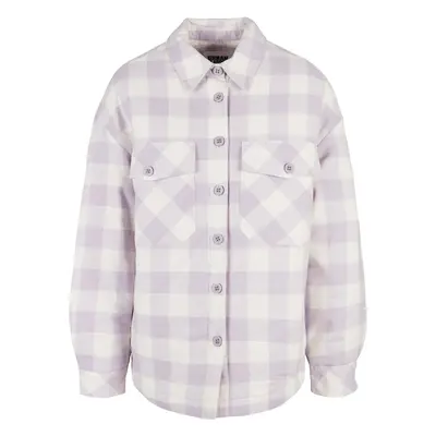 Dámská flanelová vycpaná overshirt whitesand/softlilac