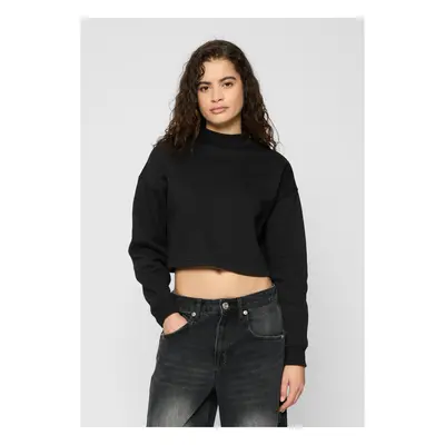 Dámský Cropped Oversized Sweat High Neck Crew černý