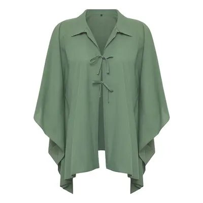 Trendyol Khaki Woven Bat Sleeve Shirt