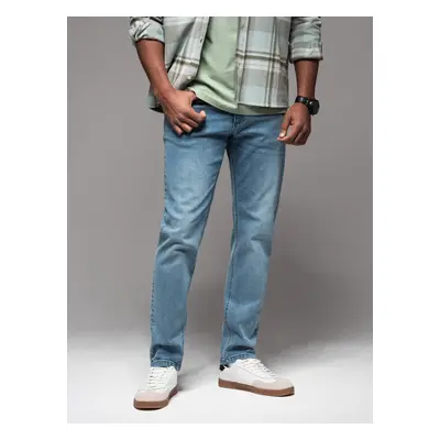 Ombre Men's classic washed REGULAR FIT jeans - light blue