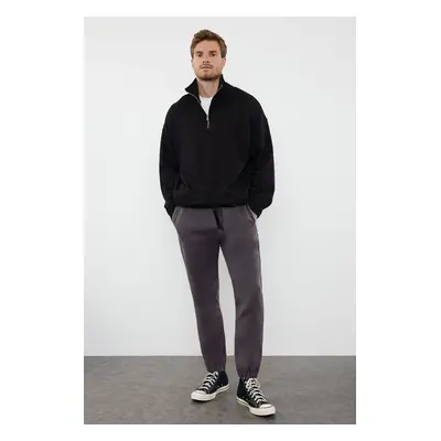 Trendyol Smoked Regular/Normal Cut Label Detailed Sweatpants