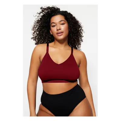 Trendyol Curve Claret Red Coverless Strappy Seamless Bralette Bra