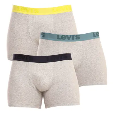 3PACK pánské boxerky Levis šedé