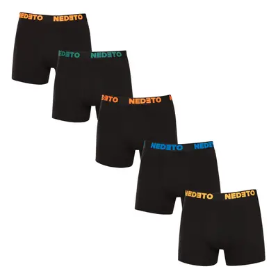 5PACK pánské boxerky Nedeto černé