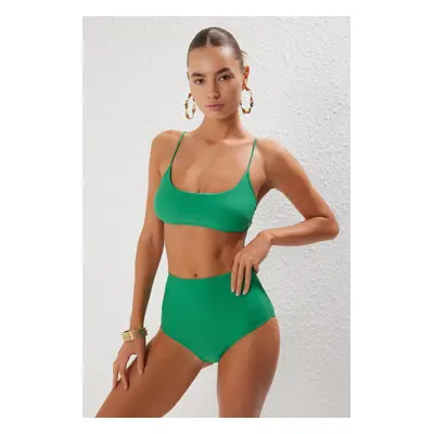 Trendyol Green Bralette High Waist Bikini Set