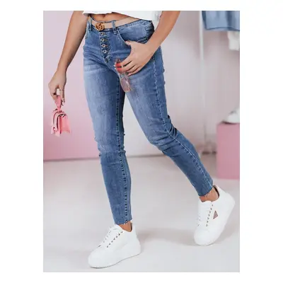 Spodnie damskie slim fit jeansowe DENIMFIT granatowe Dstreet