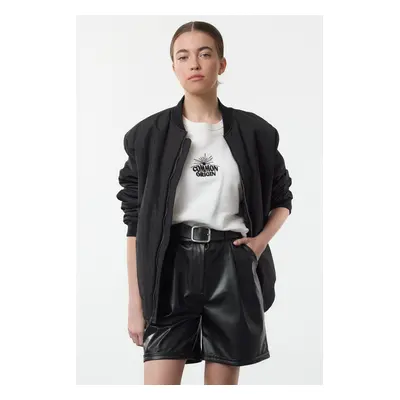 Trendyol Black Faux Leather City Shorts & Bermuda