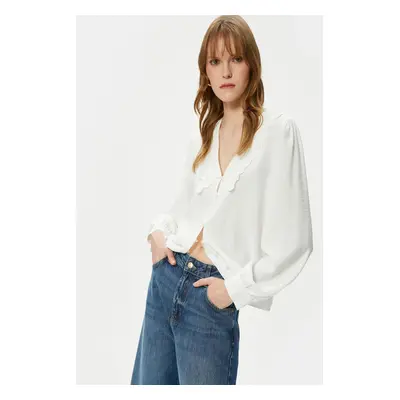 Koton Women's Off White Shirt