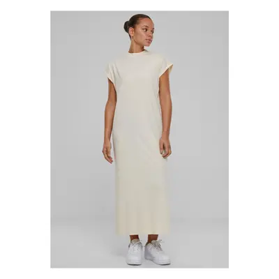 Dámské šaty Urban Classics Long Extended Shoulder Dress - smetanové