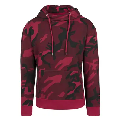 High Neck Camo Hoody Vínové maskování