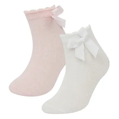 DEFACTO Baby Girl Non-Slip Sole 2-Pack Cotton Long Socks