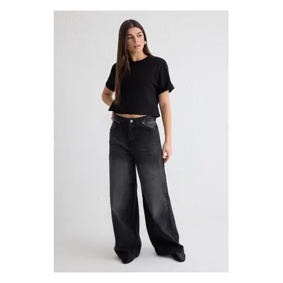 Trendyol Black High Waist Extra Wide Leg Palazzo Jeans