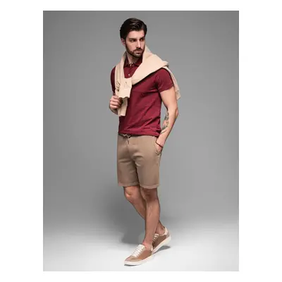 Ombre RELAXED FIT men's athleisure style short sweat shorts - light brown