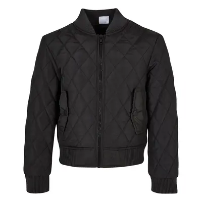 Dívčí Diamond Quilt Nylon Jacket černá