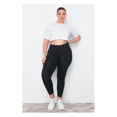 Trendyol Curve Black Premium 2.Extra Abdominal Recovery Push Up Full Size Knitted Sports Legging