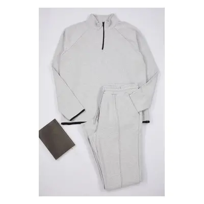 Trendyol Grey Ottoman Textured Oversize Fit Knitted Pajama Set