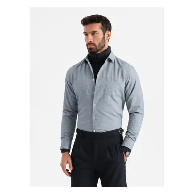 Ombre Men's shirt with pocket REGULAR FIT - grey melange