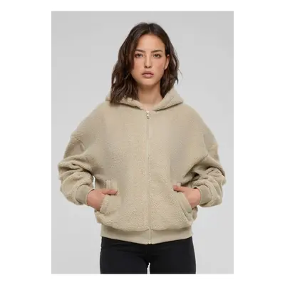 Dámský mokrý písek kapucí Sherpa Zip Oversized