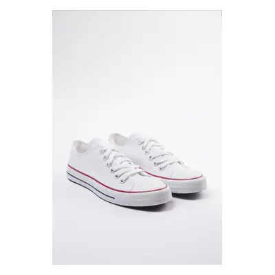 Trendyol White Lace-Up Flat Men's Sneakers