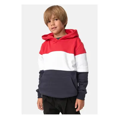 Chlapecká 3-Tone Hoody fire red/white/navy