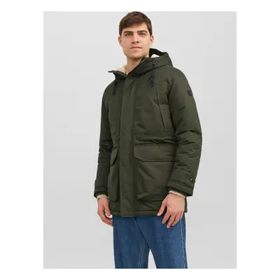 Khaki pánská zimní parka Jack & Jones Clip - Pánské