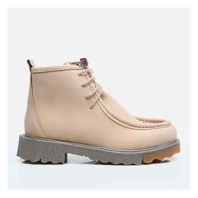 Hotiç Women's Beige Flat Boots