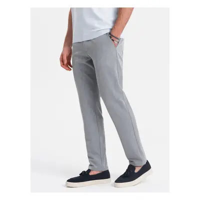 Ombre Elegant men's SLIM FIT chino pants - light grey