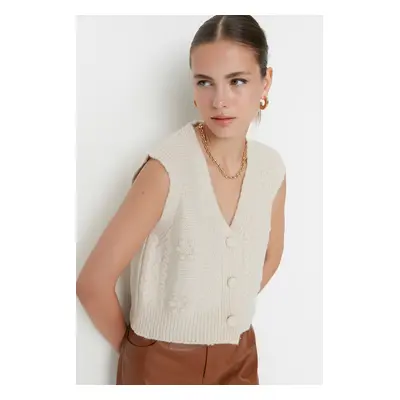 Trendyol Stone Soft Textured Knitwear Vest