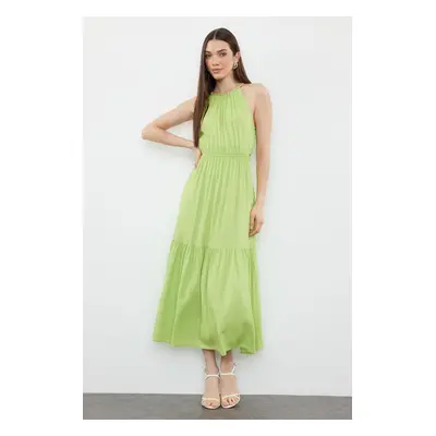 Trendyol Green A-line Cut Out Detailed Viscose Midi Woven Midi Woven Dress