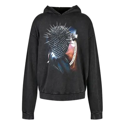 Thorned Mask Oversize Hoody černá s kyselým praním