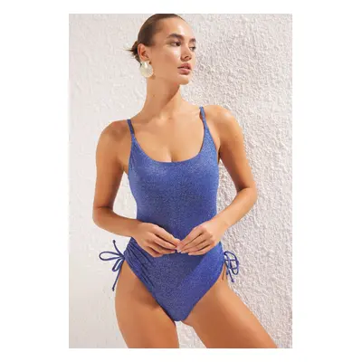 Trendyol Saks*001 Plain Round Tunnel Strap Swimsuit