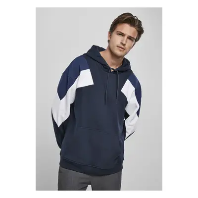 Oversize 3-Tone Hoody půlnoční/bílá/tmavě modrá