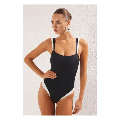 Trendyol Black*001 Plain Bralette Strappy Swimsuit