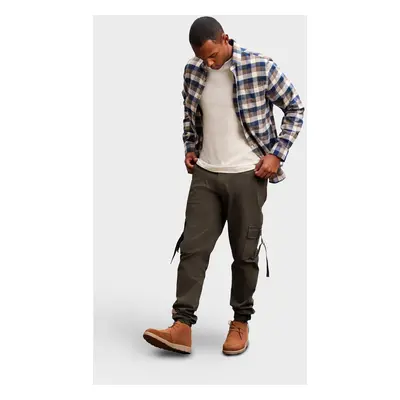 Ombre Men's STRAIGHT LEG cargo pants with striped pockets - graphite