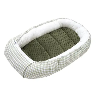 Medi Partners Baby cocoon/nest – Plaid + green Minky