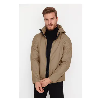 Trendyol Beige Men's Zippered Detachable Hooded Wind and Water Resistant Outdoor Jacket