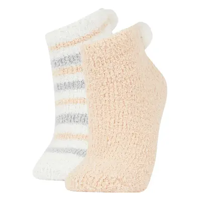 DEFACTO Women's Pompom 2-Pack Home Socks