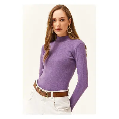 Olalook Women's Purple Half Turtleneck Raised Camisole Body