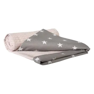 Medi Partners Blanket cotton + cotton Waffle – Stars + light pink waffle