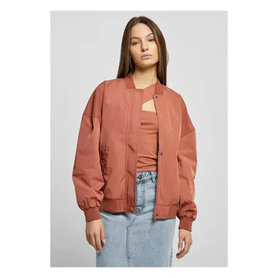 Dámská terakotová bunda Recycled Oversized Light Bomber Jacket