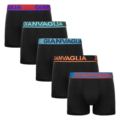 5PACK pánské boxerky Gianvaglia černé