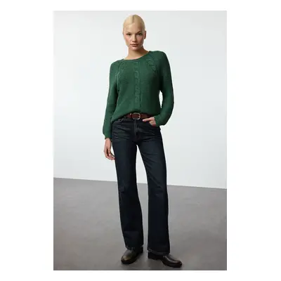 Trendyol Emerald Green Soft Textured Hair Knit Seamless Sweater