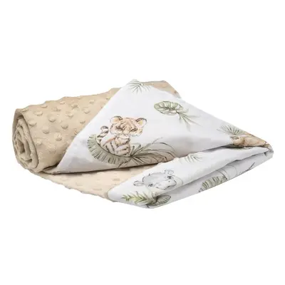 Medi Partners Blanket cotton + minky – Safari + beige Minky