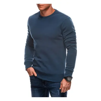 Edoti Men's uniform BASIC round neck sweatshirt - navy blue