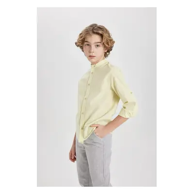 DEFACTO Oversized Stand Collar Basic Long Sleeve Shirt