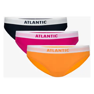 Dámské kalhotky Bikini ATLANTIC 3Pack - tmavě modrá, růžová, oranžová