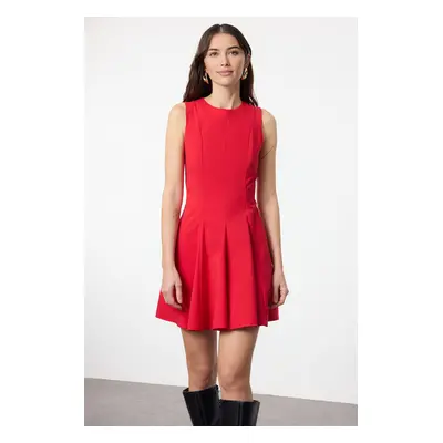 Trendyol Red Plain Mini Woven Dress