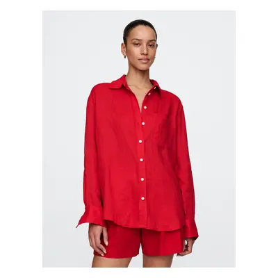 GAP Lněná oversize košile Big Shirt - Dámské